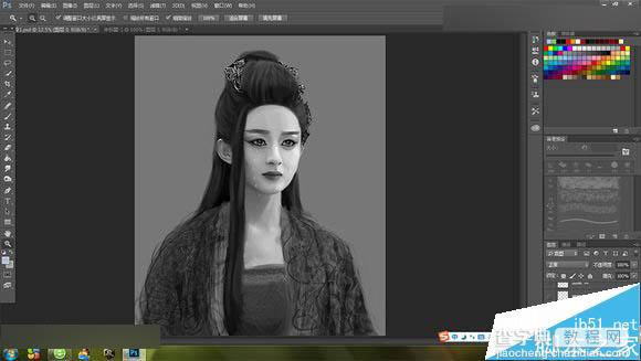 Photoshop把花千骨照片转唯美的流泪手绘效果5