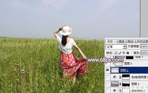Photoshop外景图片将打造小清新的韩系秋季色效果4