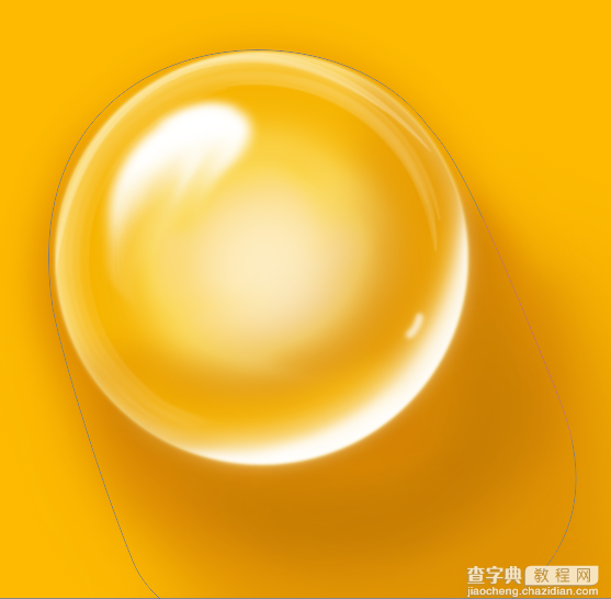 PS绘制很有质感的黄色透明气泡15