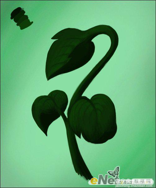 Photoshop手绘制青翠欲滴的绿色植物7