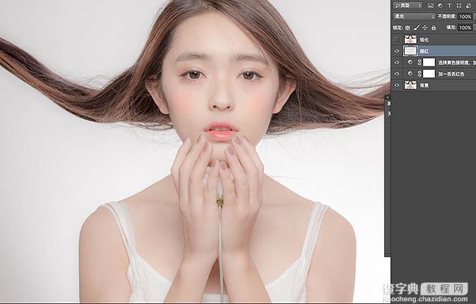 Photoshop将美女图片打造通透甜美的日系杂志人像7