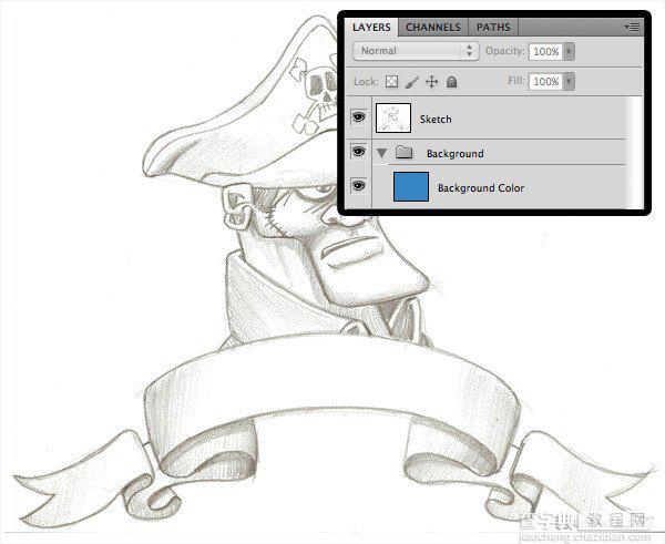 Photoshop鼠绘制出海盗角色效果4