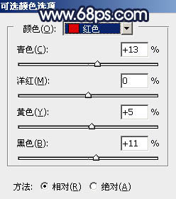 Photoshop调制出深秋暗蓝色树林中的人物图片42