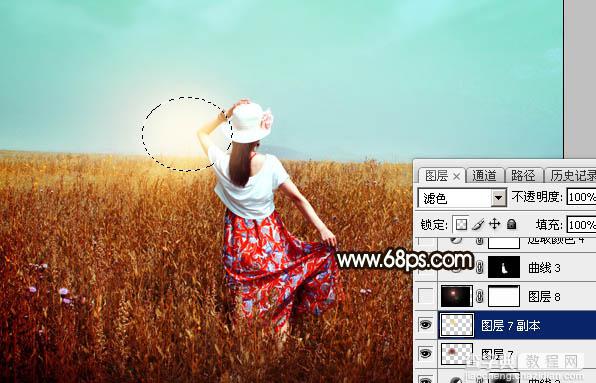 Photoshop为草原上的人物加上唯美的逆光效果32