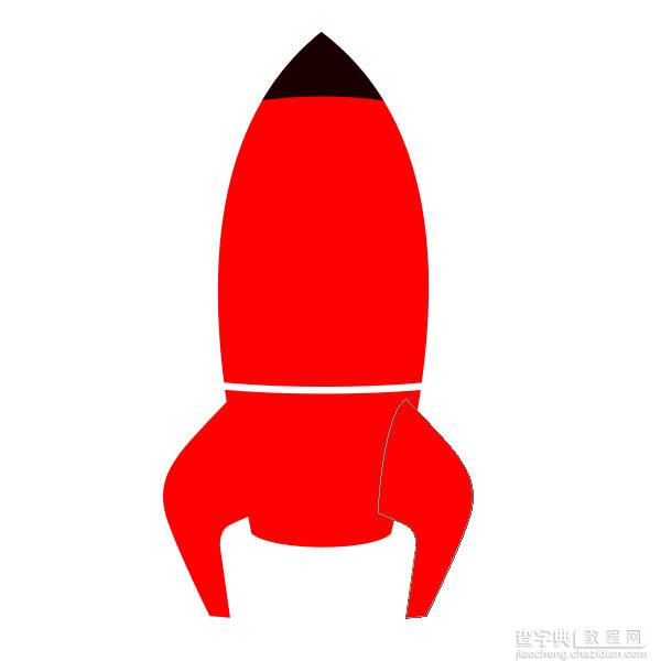 PS制作精致的红色卡通小火箭12