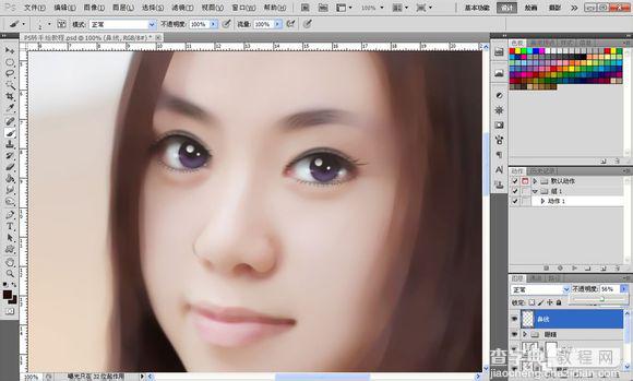 Photoshop将素颜手机人像转为水润的仿手绘效果101