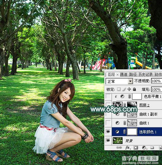 Photoshop调制出梦幻透射光束树林人物图片24