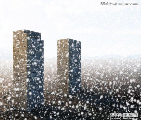 Photoshop给图片加上逼真的漫天飞舞大雪效果图15