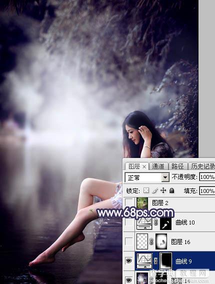 Photoshop制出唯美的冬季飘雪水景人物图片47