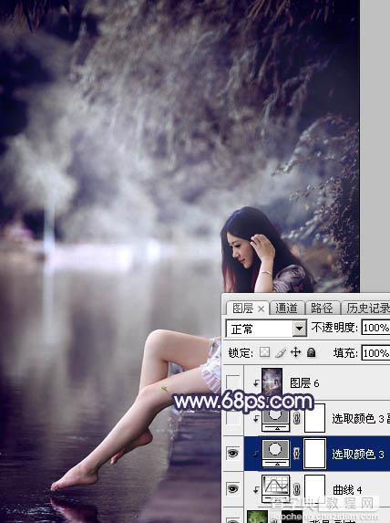 Photoshop制出唯美的冬季飘雪水景人物图片35