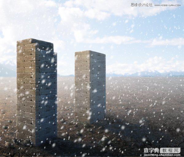 Photoshop给图片加上逼真的漫天飞舞大雪效果图23