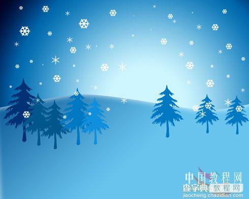 Photoshop 蓝色梦幻的雪景壁纸18