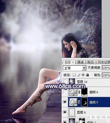 Photoshop制出唯美的冬季飘雪水景人物图片42