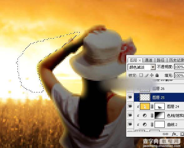 Photoshop为草原上的人物加上昏暗的暖色逆光效果教程33