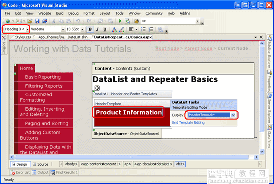 在ASP.NET 2.0中操作数据之二十九：用DataList和Repeater来显示数据11