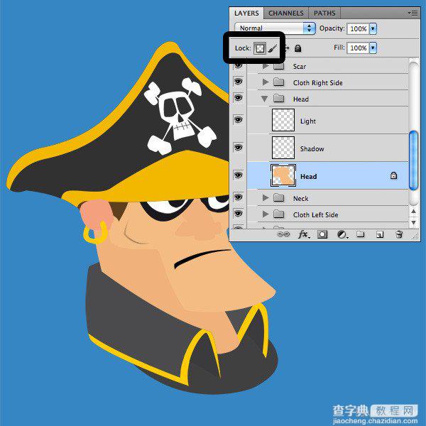 Photoshop鼠绘制出海盗角色效果10