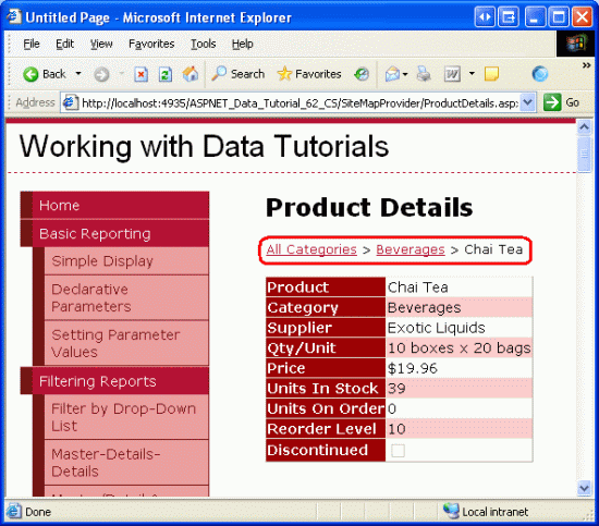 在ASP.NET 2.0中操作数据之六十：创建一个自定义的Database-Driven Site Map Provider19