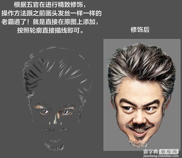 Photoshop利用液化工具快速把大叔的照片转为调皮的Q版大头像9