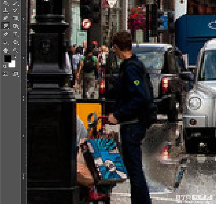 Photoshop将街道图片调出雨水湿润的路面47