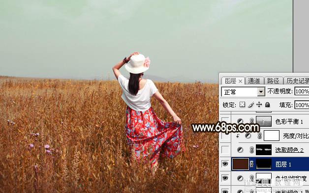 Photoshop为草原上的人物加上唯美的逆光效果10