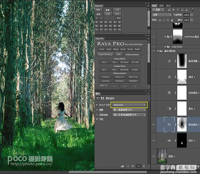Photoshop利用调整与滤镜将树林图片加上唯美的晨曦透射光束4