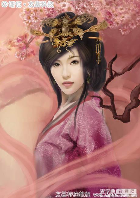 photoshop鼠绘华丽的古典美女插画18