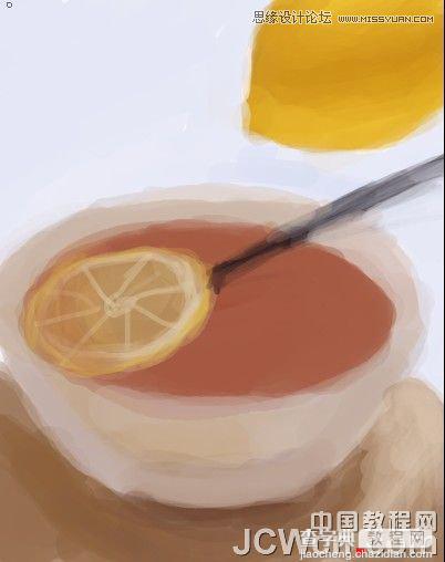 Photoshop鼠绘水彩效果的柠檬茶3