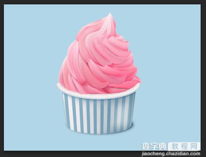 Photoshop制作一个美味的粉色冰淇淋图标教程54