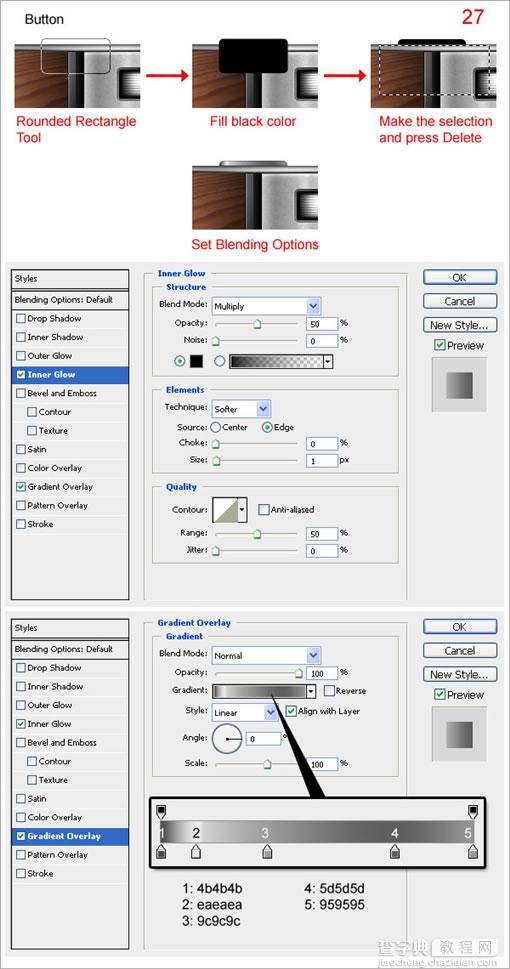 Photoshop CS3 绘制木质逼真的数码相机44