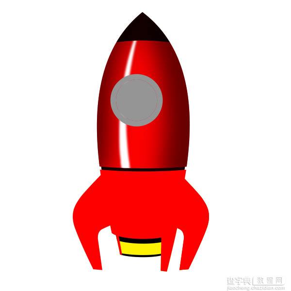 PS制作精致的红色卡通小火箭36