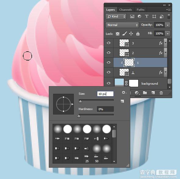 Photoshop制作一个美味的粉色冰淇淋图标教程45