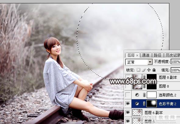 用Photoshop制作淡美的蓝褐色外景人物图片45