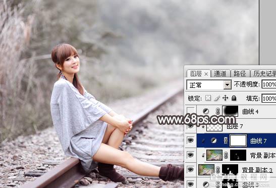 用Photoshop制作淡美的蓝褐色外景人物图片29