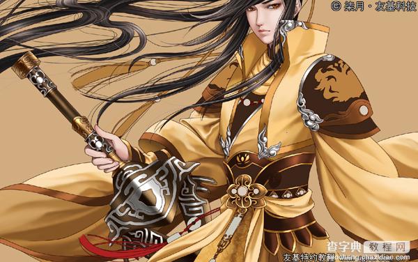ps鼠绘长发飘逸的佩剑侠女教程24