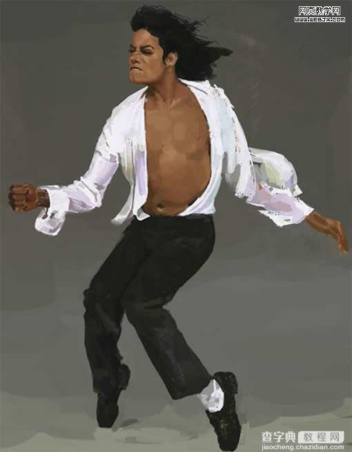 photoshop 鼠绘一张MJ的经典舞步油画8
