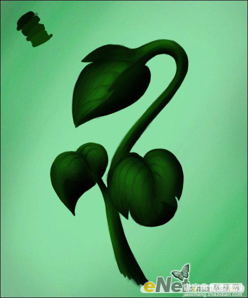 Photoshop手绘制青翠欲滴的绿色植物10