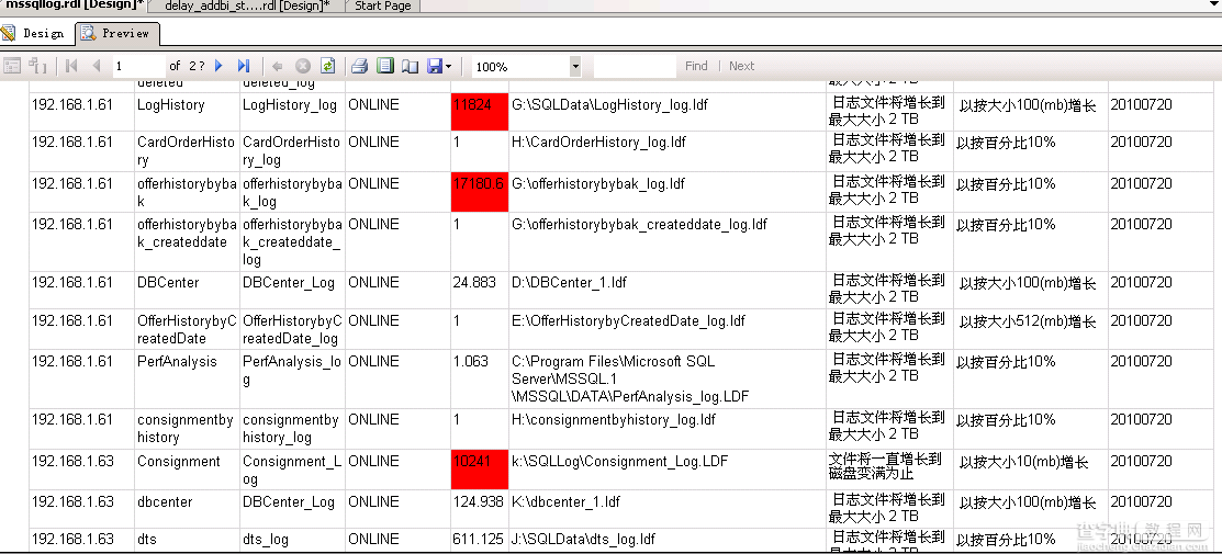 监控 log文件大小的存储过程2