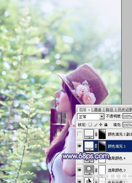 Photoshop为外景美女图片打造清爽的夏季淡色调34