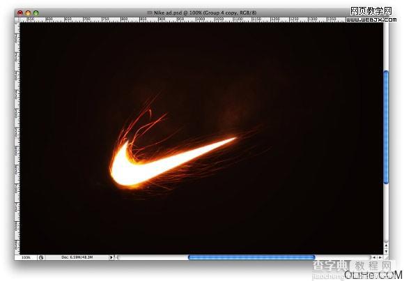 Photoshop 绘制火焰Nike标志教程13