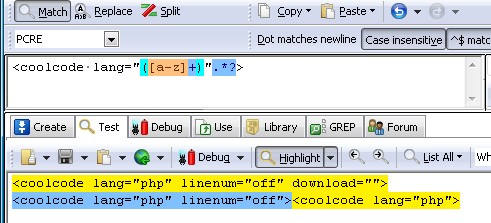 coolcode转SyntaxHighlighter与Mysql正则表达式实现分析1