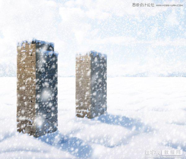 Photoshop给图片加上逼真的漫天飞舞大雪效果图25