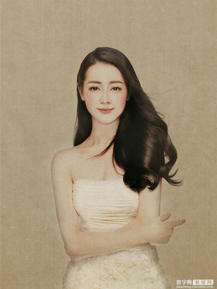 Photoshop快速转为素雅的工笔画美女图片1