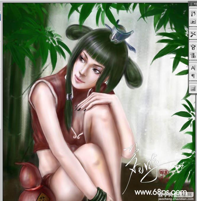 photoshop 鼠绘瀑布下的古代美女15