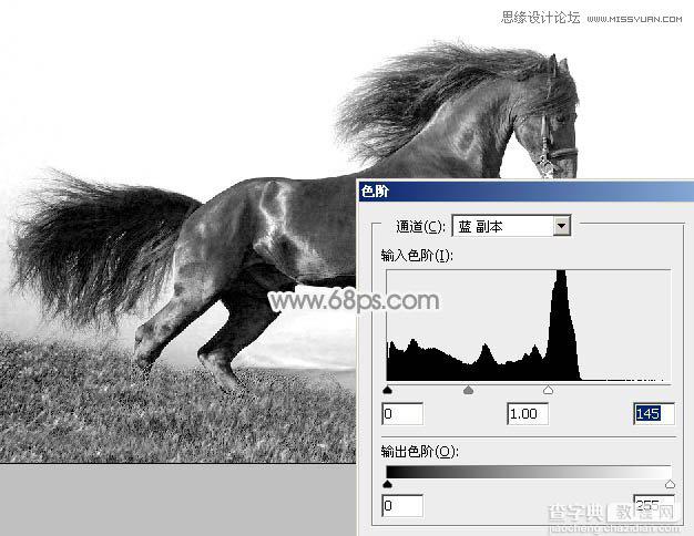 Photoshop将骏马图制作中国风特效水墨效果4