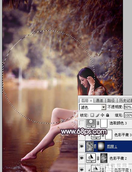 Photoshop为水景美女图片打造出高对比的暖色特效29