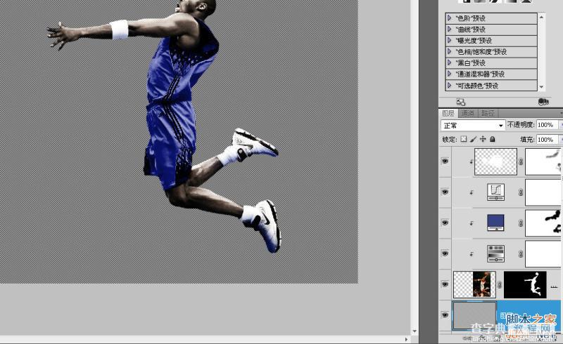 PS绘制炫酷效果的科比飞奔投篮的篮球海报31
