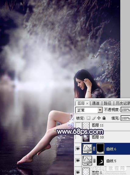 Photoshop制出唯美的冬季飘雪水景人物图片44