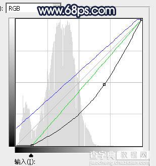 Photoshop调制出深秋暗蓝色树林中的人物图片16