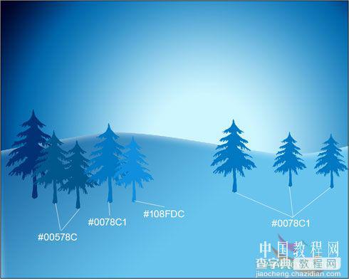 Photoshop 蓝色梦幻的雪景壁纸15