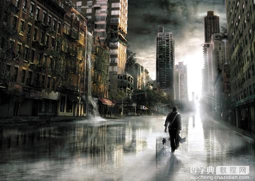 Photoshop打造一座被水冲过的灾难城市15